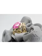 8K geltonas auksas Amethyst Žiedas Vintage vrc031x-am Art Deco Rusiškas sovietinis SSRS stilius